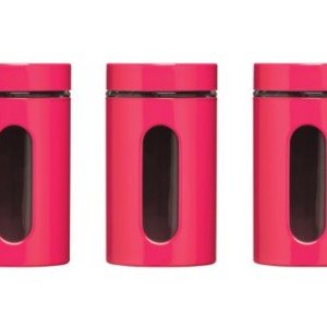 Premier Housewares Set of 3 Hot Pink Storage Canisters