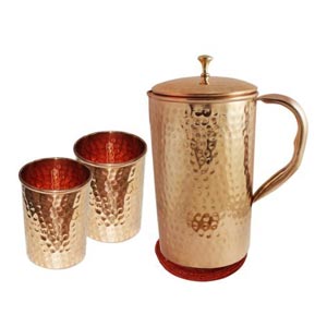 Pack of 2 Handmade pure Copper glass cup for water india Pack of 2