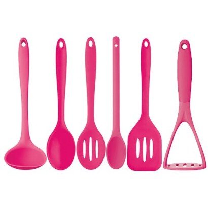 Kitchen Craft 6 Piece Silicone Cooking Utensils Hot Pink